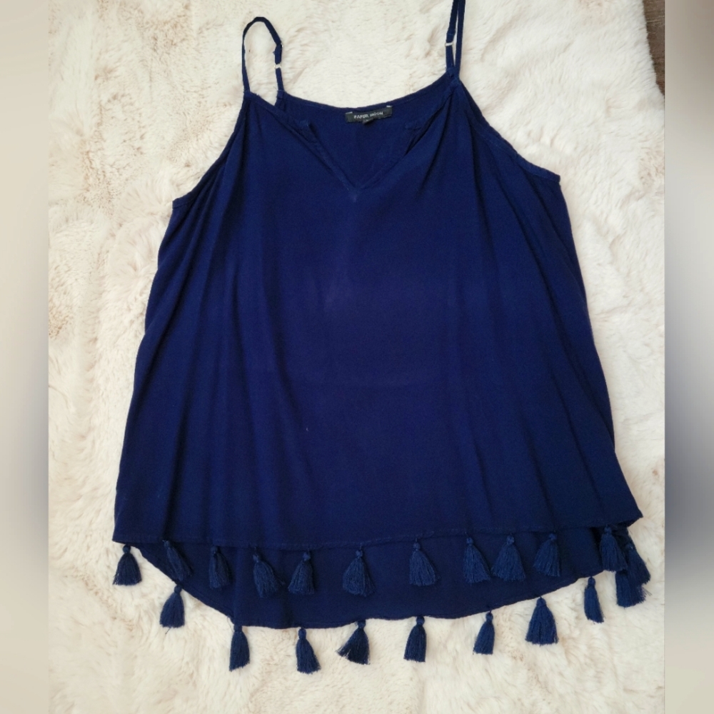 Paper moon blouse size US L navy blue